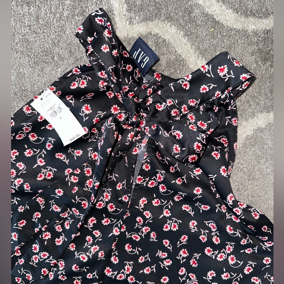 GAP Floral Tie-Back Halter Mini Dress, Size Large - Picture 6 of 6